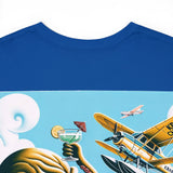 Kraken Sea Plane and Cocktails Heavy Cotton Tee