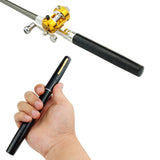 Genuine mini ice fishing pen pole fishing rod fishing rod with drum set, small sea pole portable fishing rod.